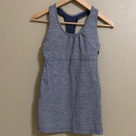 Lululemon Athletica Gray Heathered Tank Top Racerback‎ Sleeveless Size 6 - Picture 1 of 6
